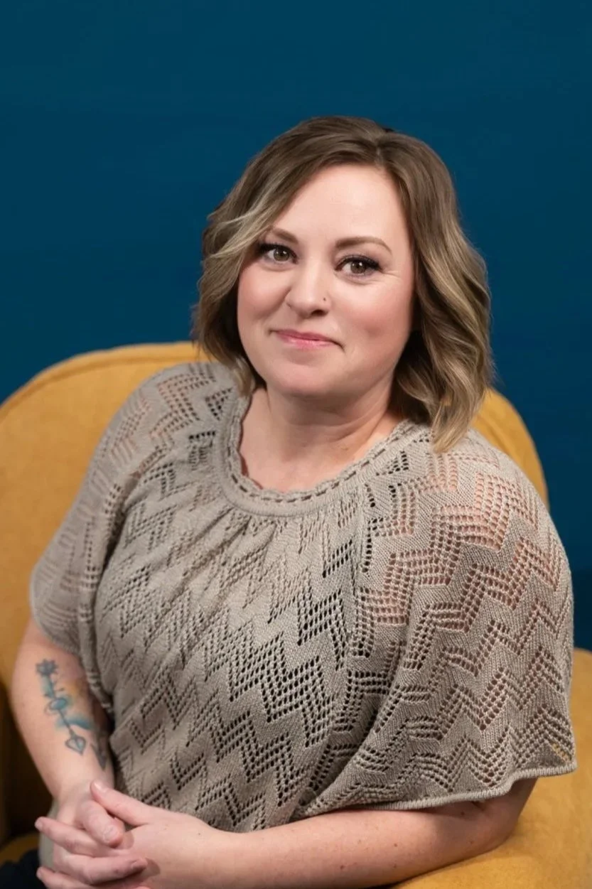 Woman with blonde hair smiling