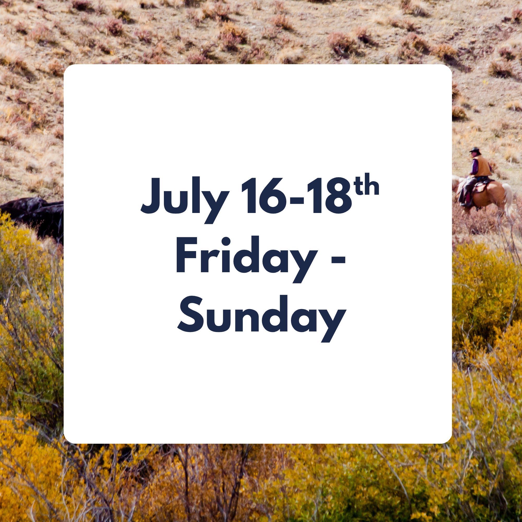 July 16-18th  3 DAY WESTERN CATTLE DRIVE EXPERIENCE