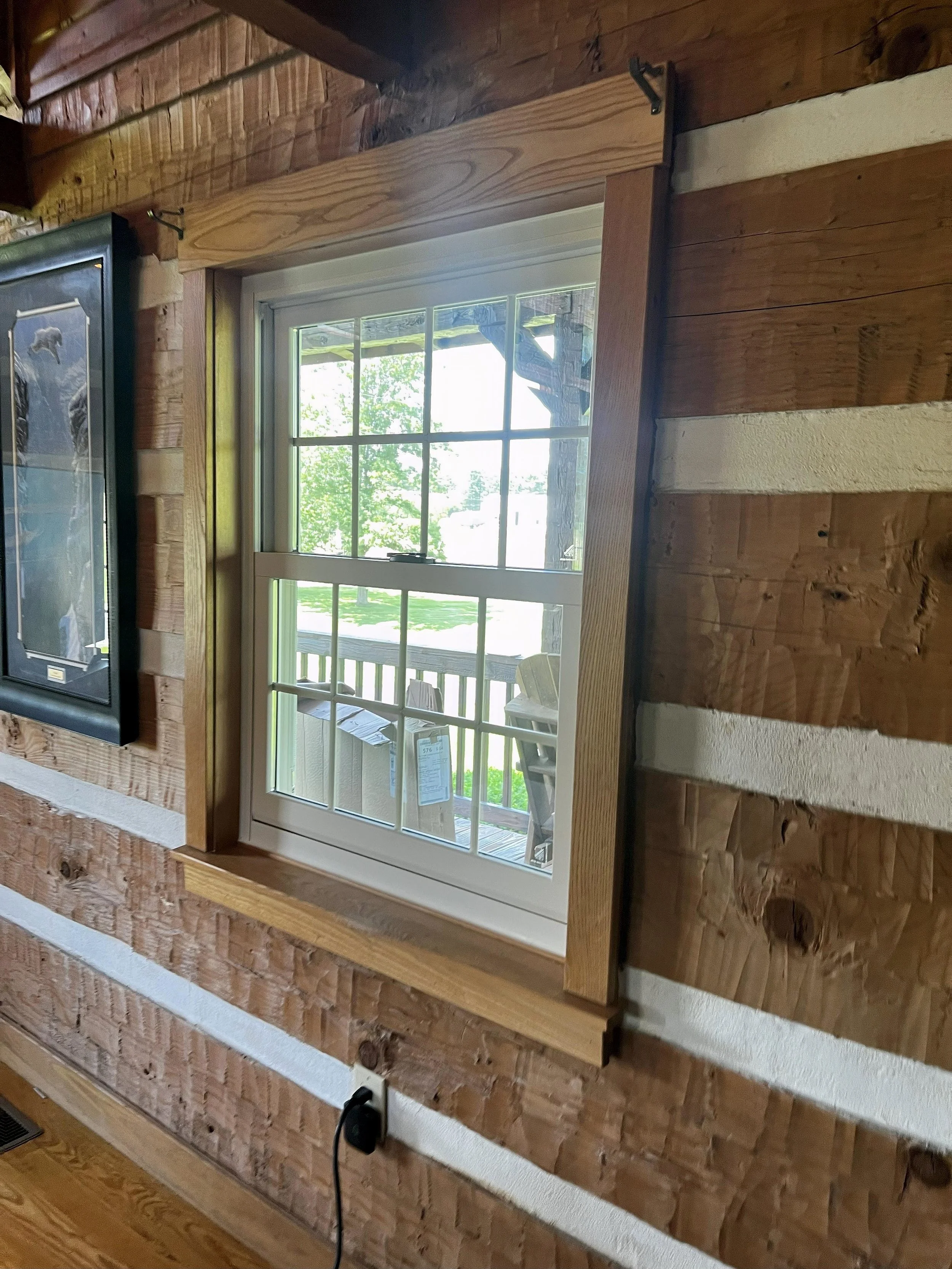 log cabin window