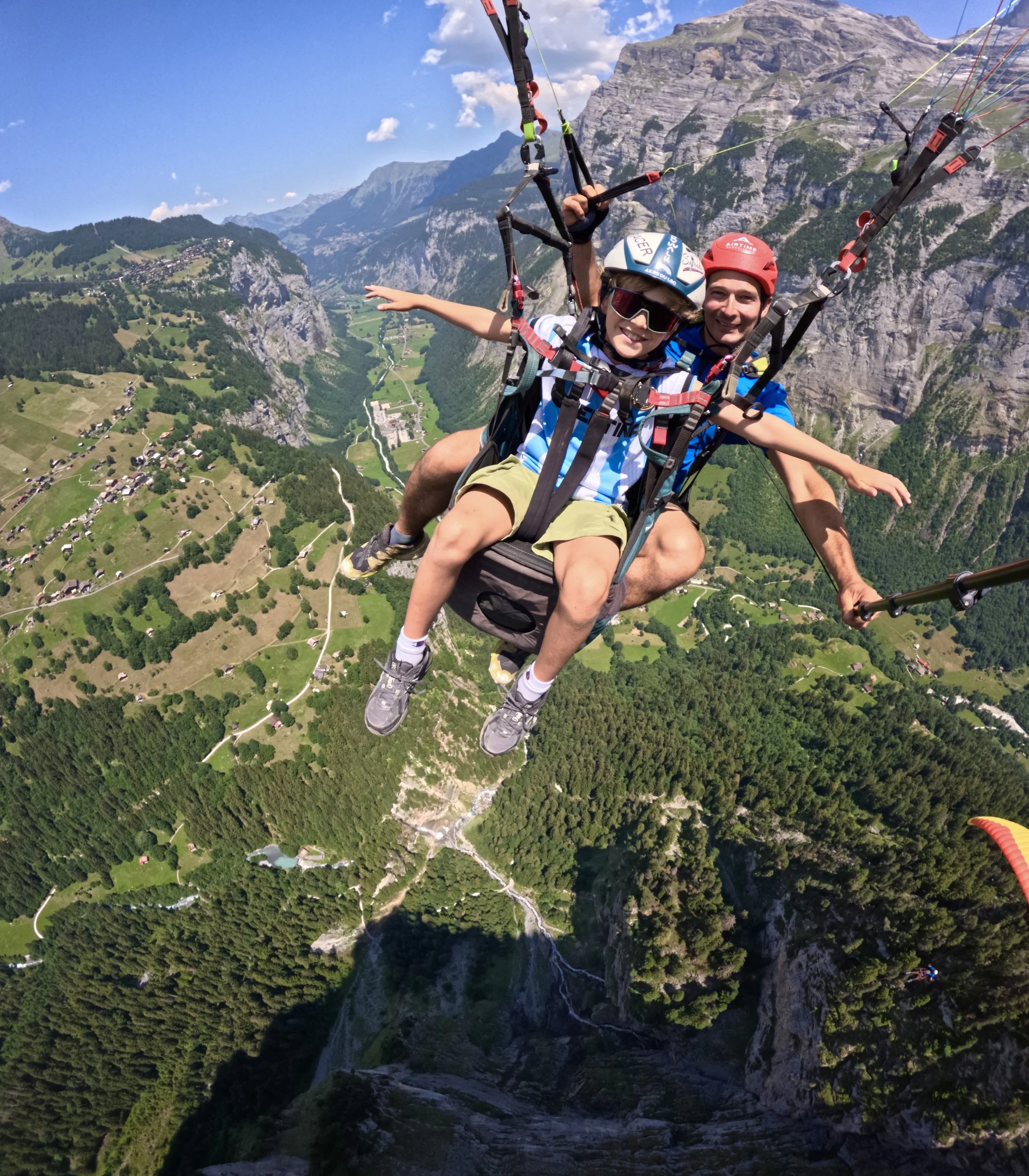 10 year old paragliding with Airtime Paragliding Murren Switzerland