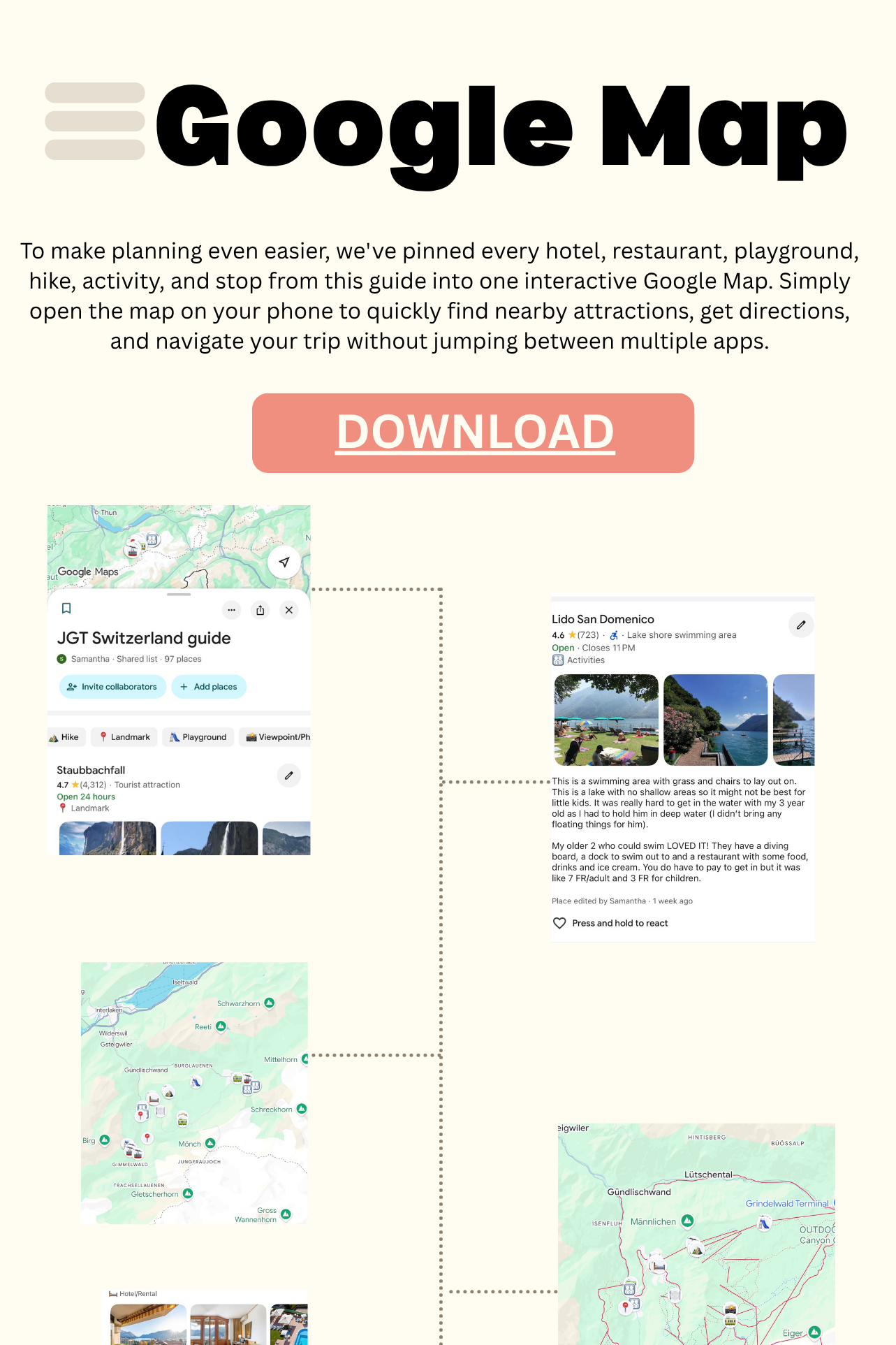 The ultimate guide to visiting Switzerland with kids including a downloadable Google Map