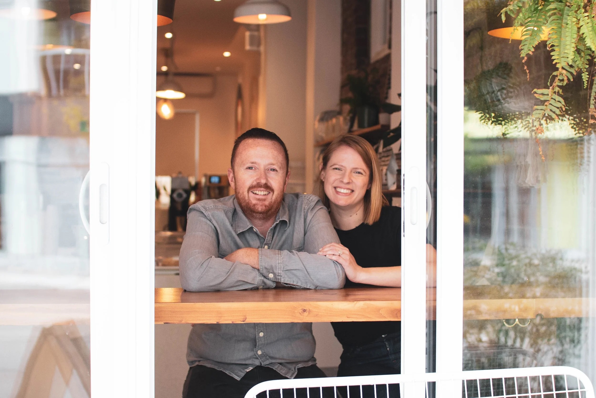 Morning Parade Coffee Bar owners Elektra and Paul at the Upper Beaches cafe location.