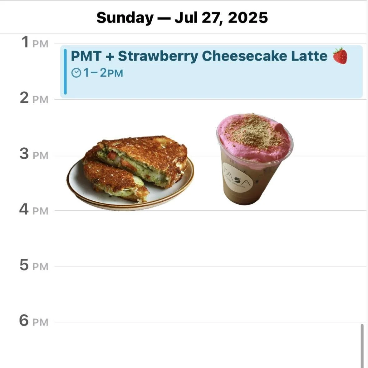Booked and busy with PMT and a strawberry cheesecake latte for lunch ππ§β¨