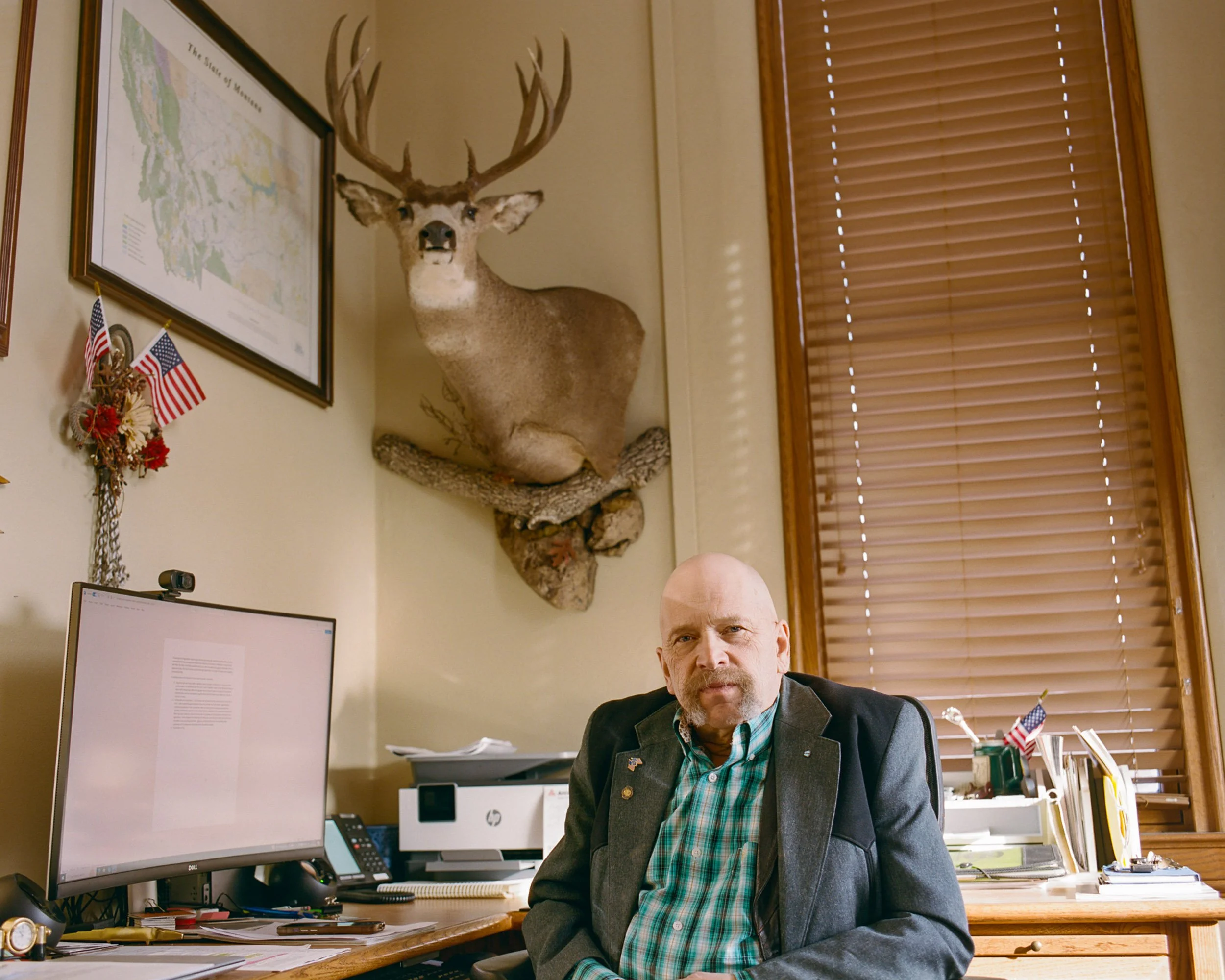 Flathead County commissioner Brad Abel in his office in Kallispell, MT