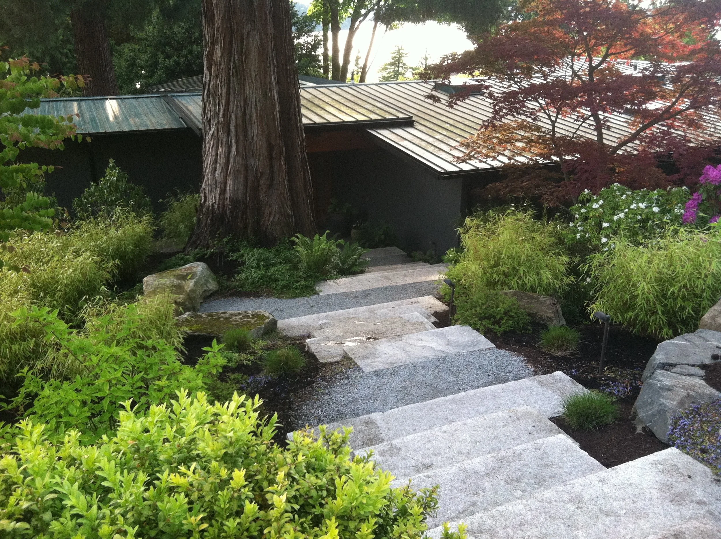 Stone entrance steps — Mercer Island             