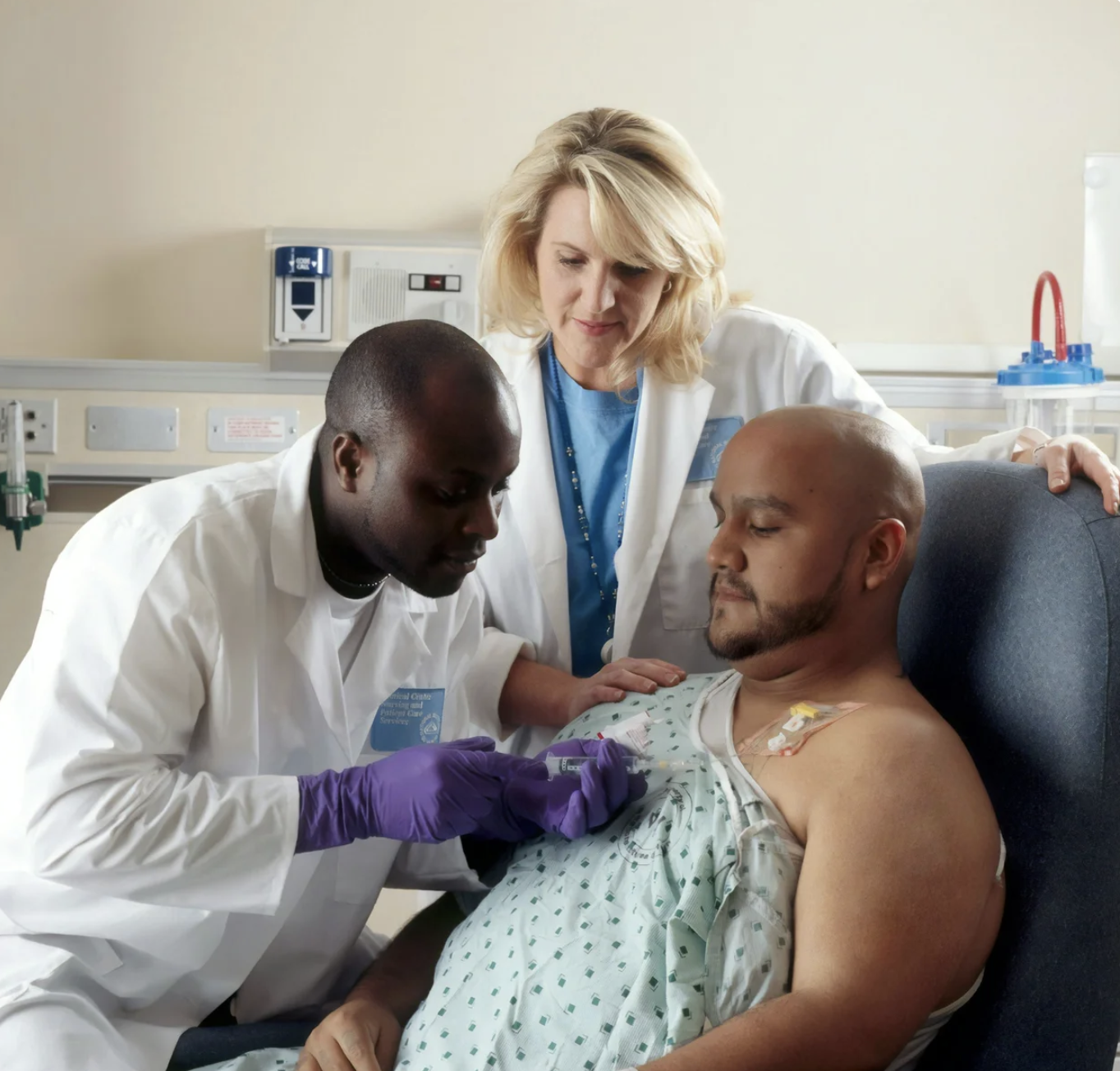 Healthcare professionals providing patient care, representing Coumadin monitoring and anticoagulation services at North Runnels Hospital District.