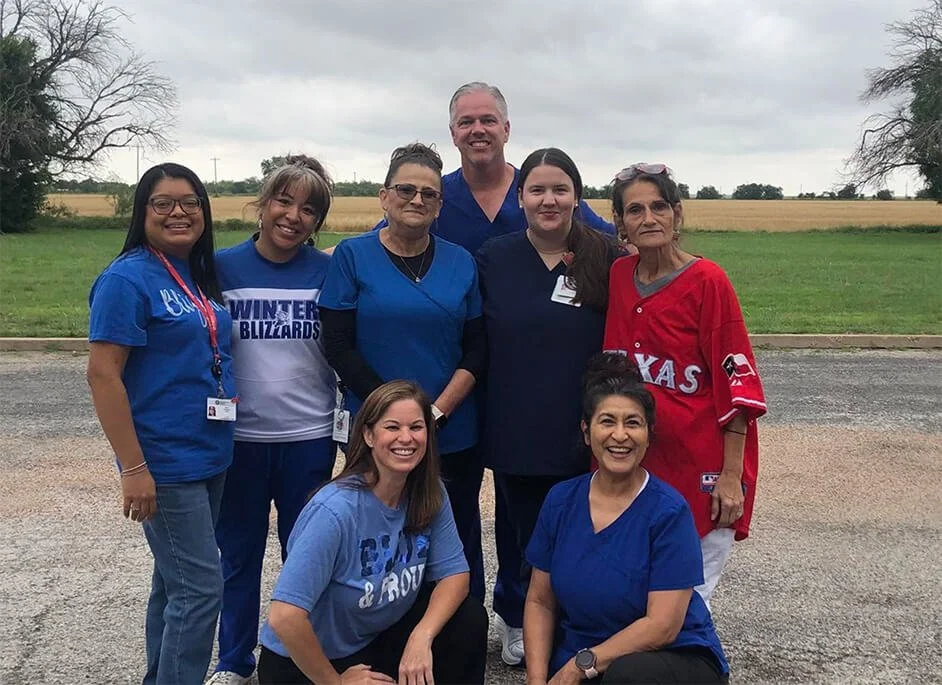 North Runnels Hospital District team members gathered together in Winters, Texas, representing local healthcare and community connection.