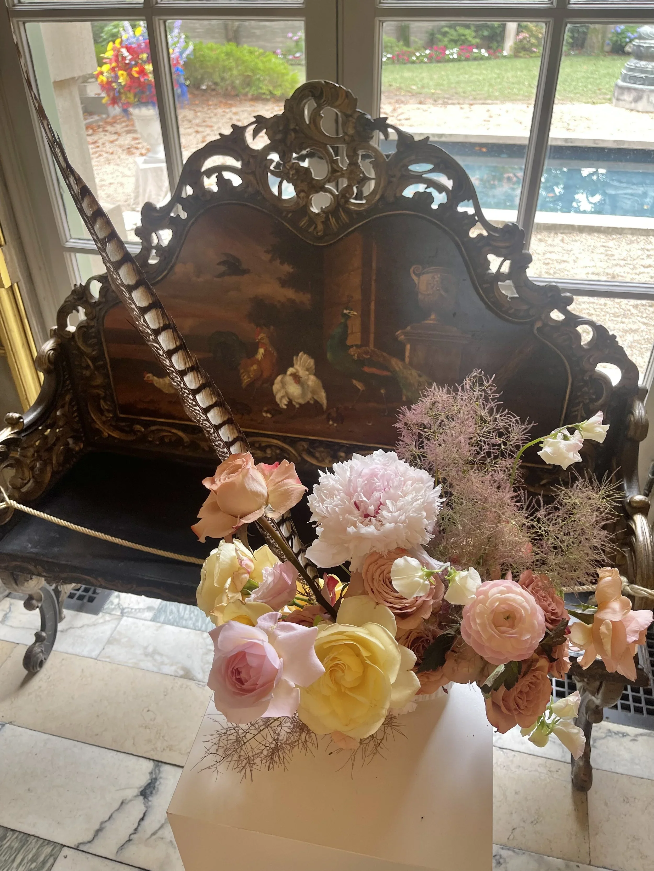 Settee with a Bird Scene