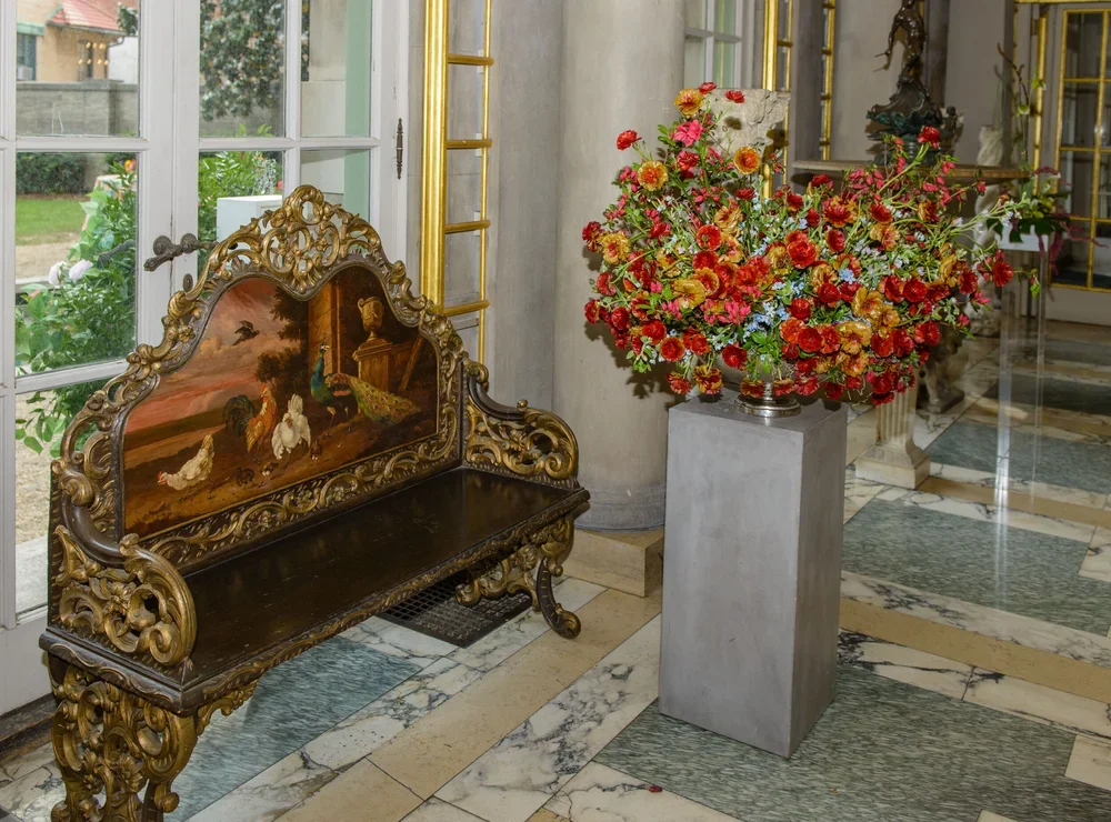 Settee with a Bird Scene