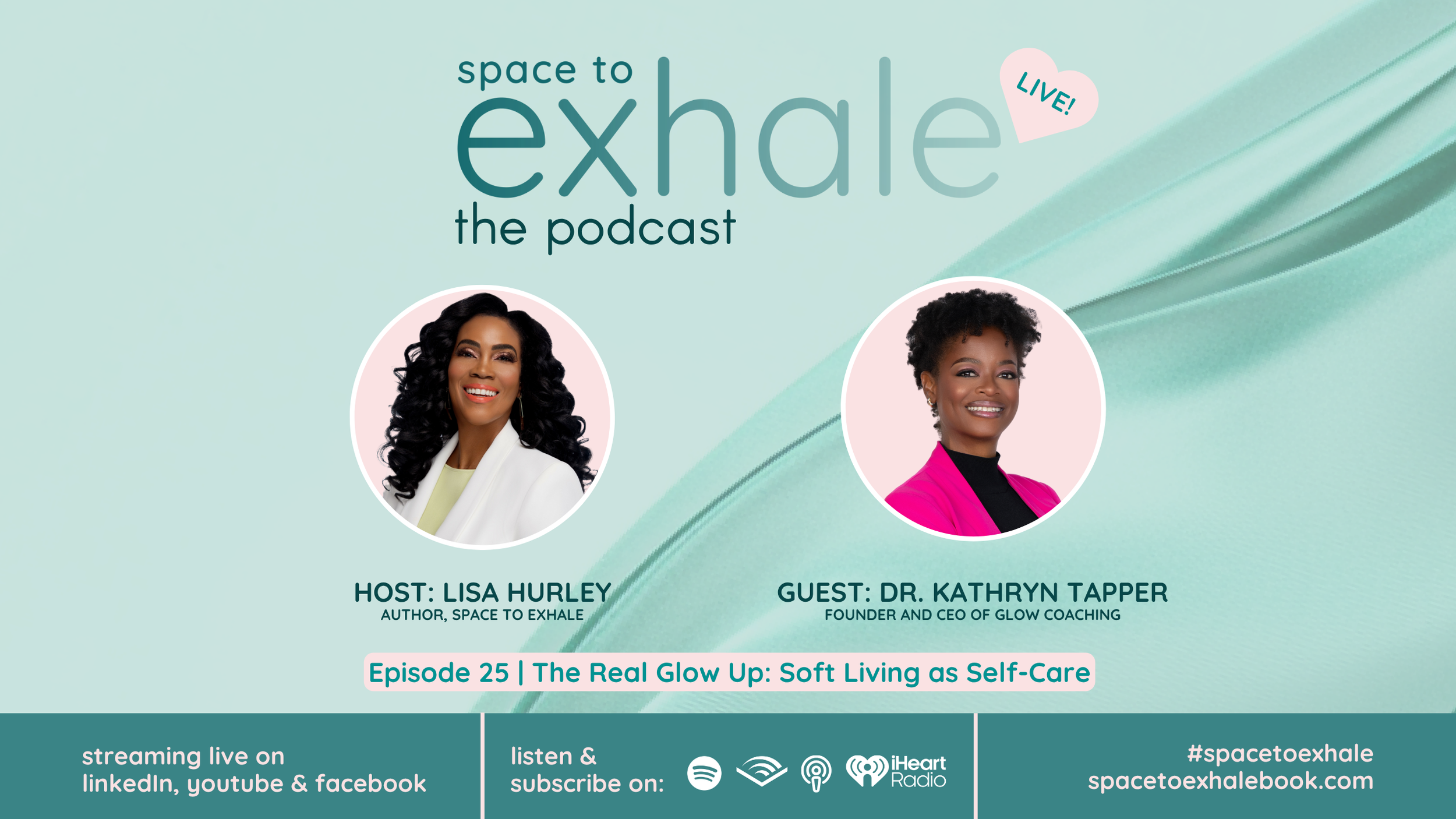 The Real Glow Up: Soft Living as Self Care featuring Dr. Kathryn Tapper. The most powerful transformation begins within. Listen on Spotify ↑ 