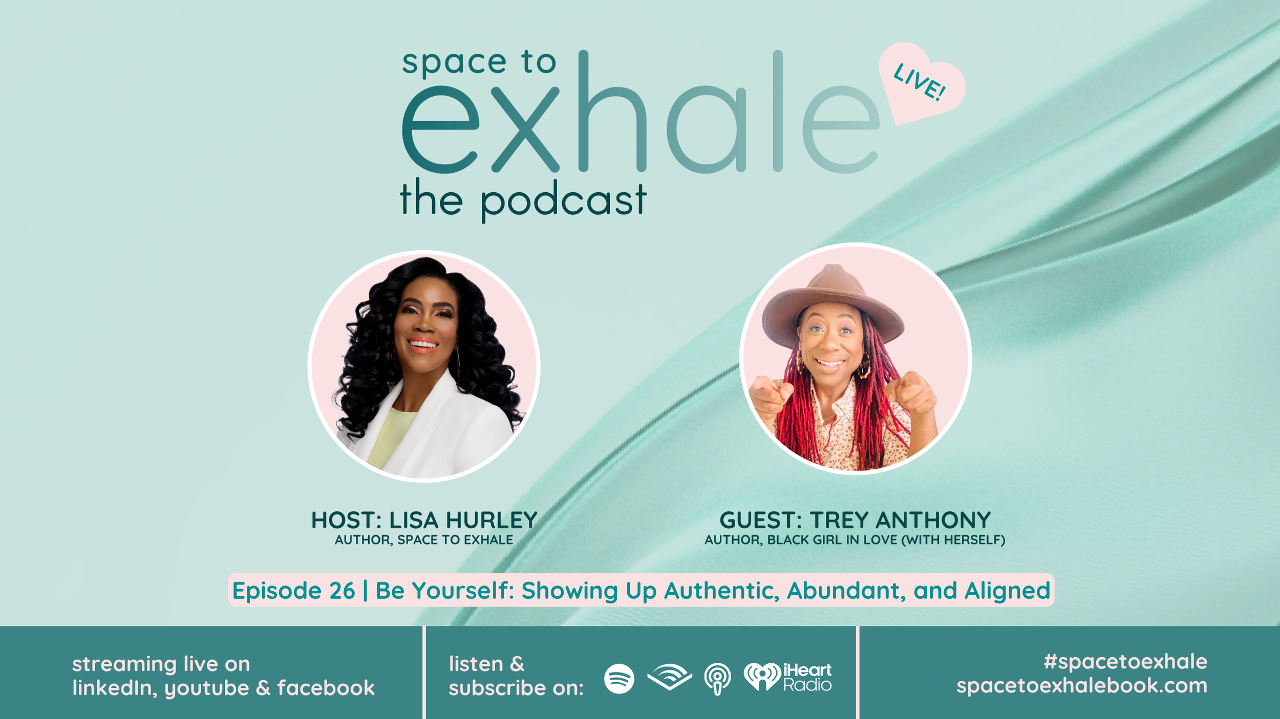 Be Yourself: Showing up Authentic, Abundant, and Aligned, featuring Trey Anthony. Stop performing. Start living authentically. Listen on Spotify ↑ 