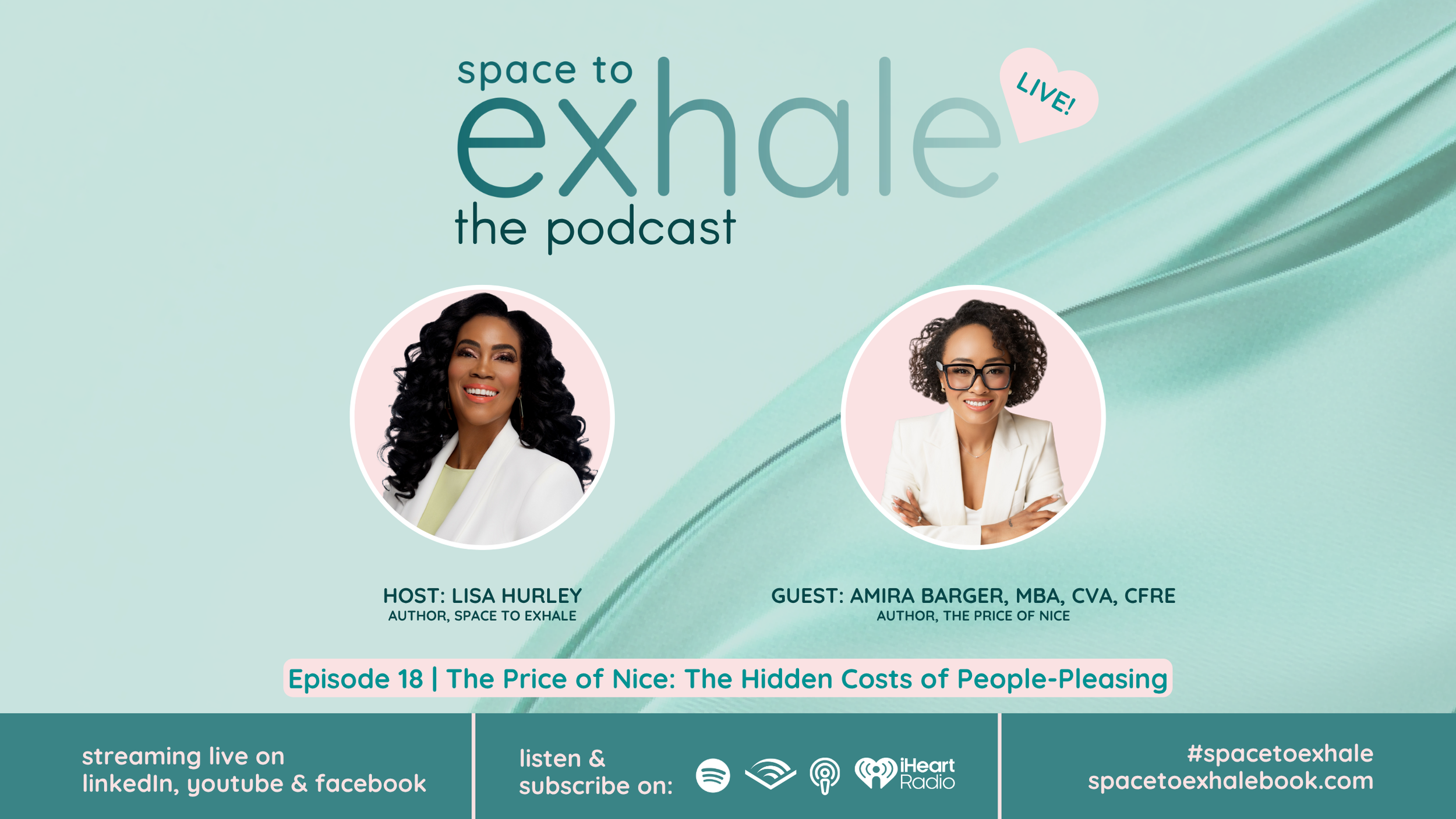 The Price of Nice: The Hidden Costs of People-Pleasing, featuring Amira Barger. People-pleasing often costs more than we realize. Listen on Spotify ↑ 