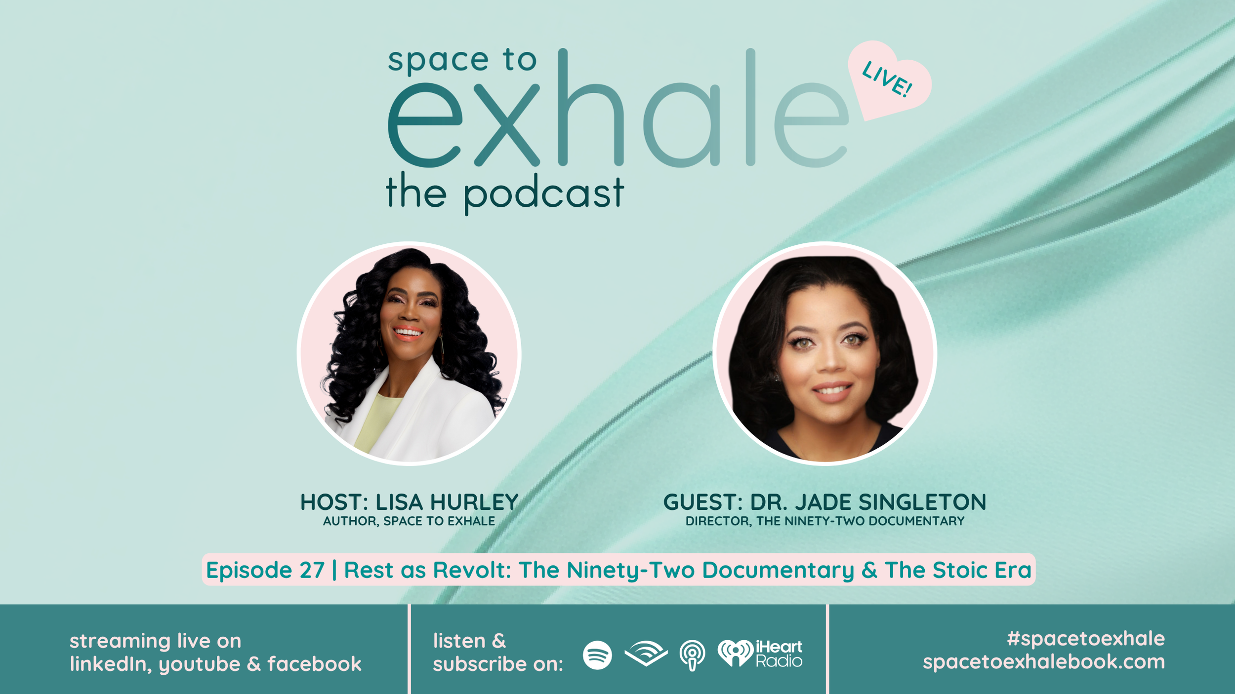 Rest as Revolt: The Ninety-Two Documentary and The Stoic Era, featuring Dr. Jade Singleton. What if rest became your greatest act of resistance? Listen on Spotify ↑ 