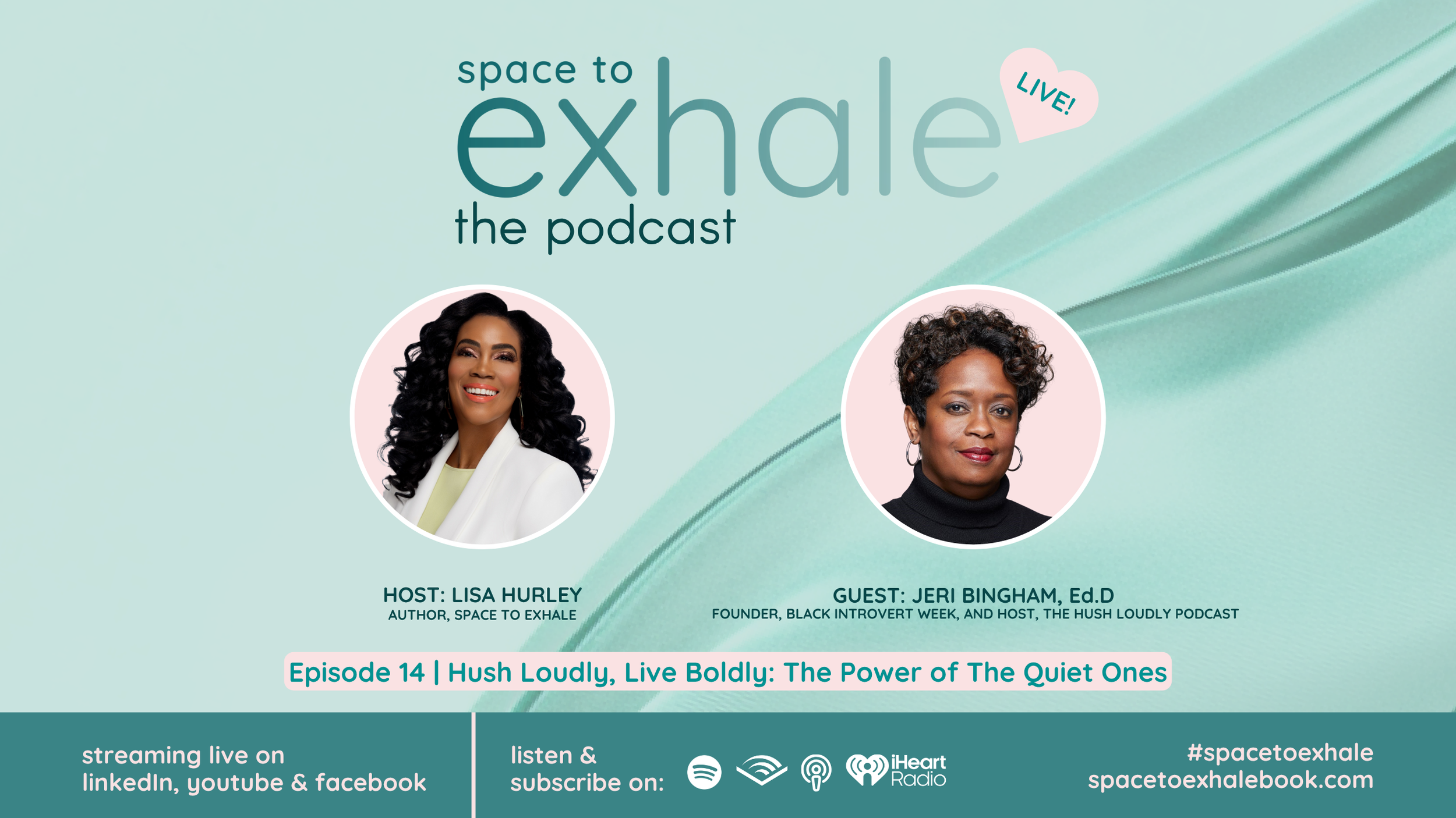 Hush Loudly, Live Boldly: The Power of the Quiet Ones, featuring Jeri Bingham. Quiet voices can change the world. Listen on Spotify ↑ 
