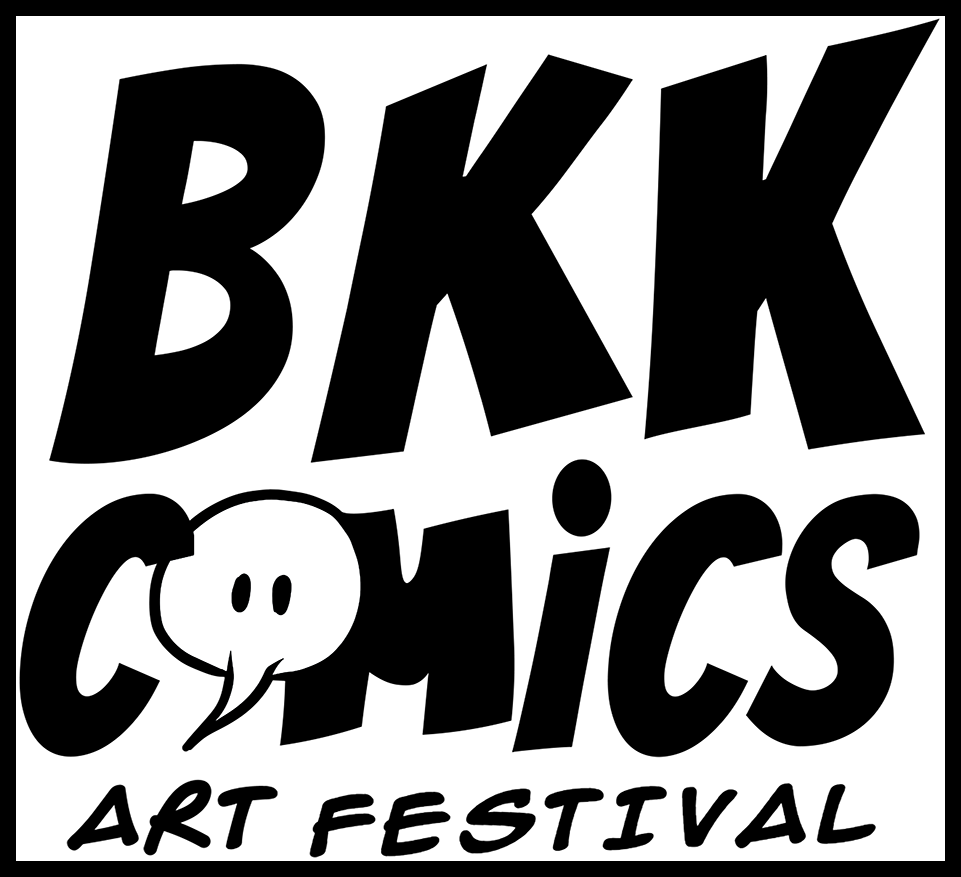 A black and white illustration of a ghost with two black eyes and a speech bubble with two dots.