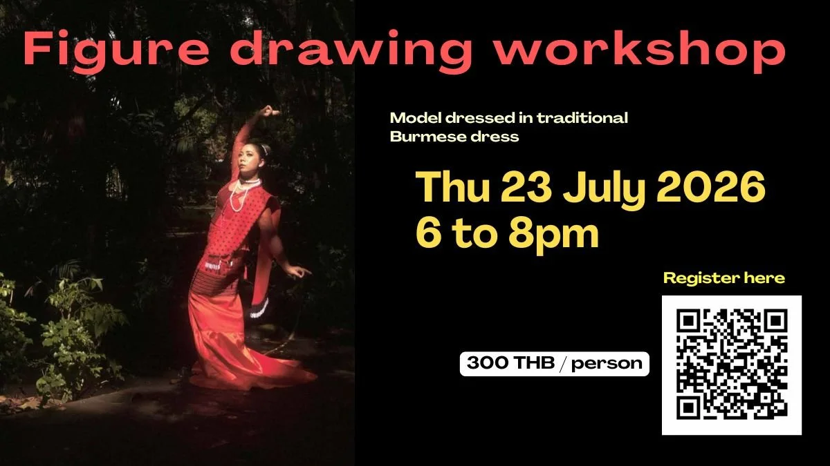 Figure Drawing: Model with traditional Burmese dress