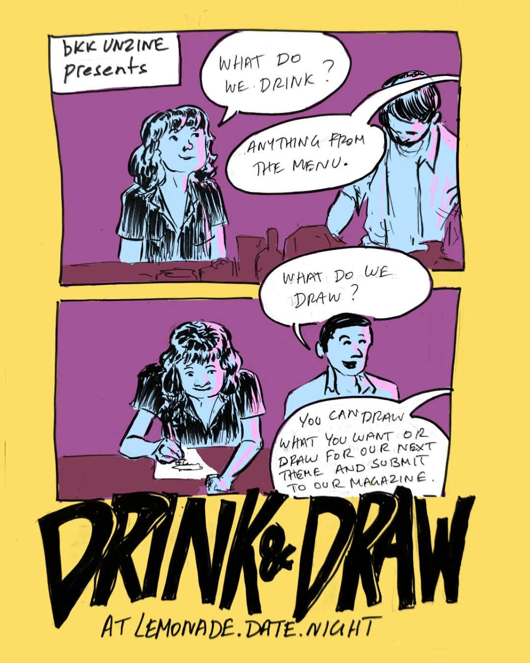 Drink &amp; Draw at Lemonade.date.night