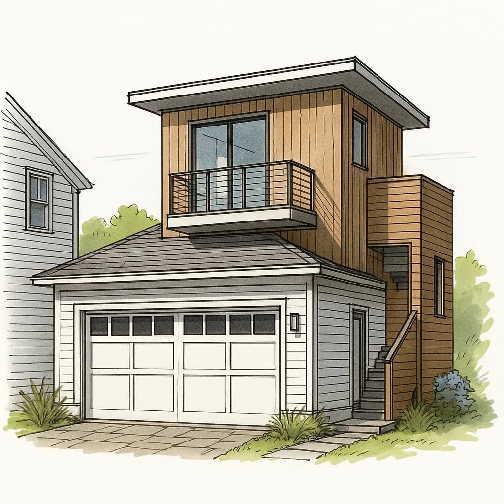 Modern accessory dwelling unit design by a Rhode Island ADU builder for attached or detached ADU construction