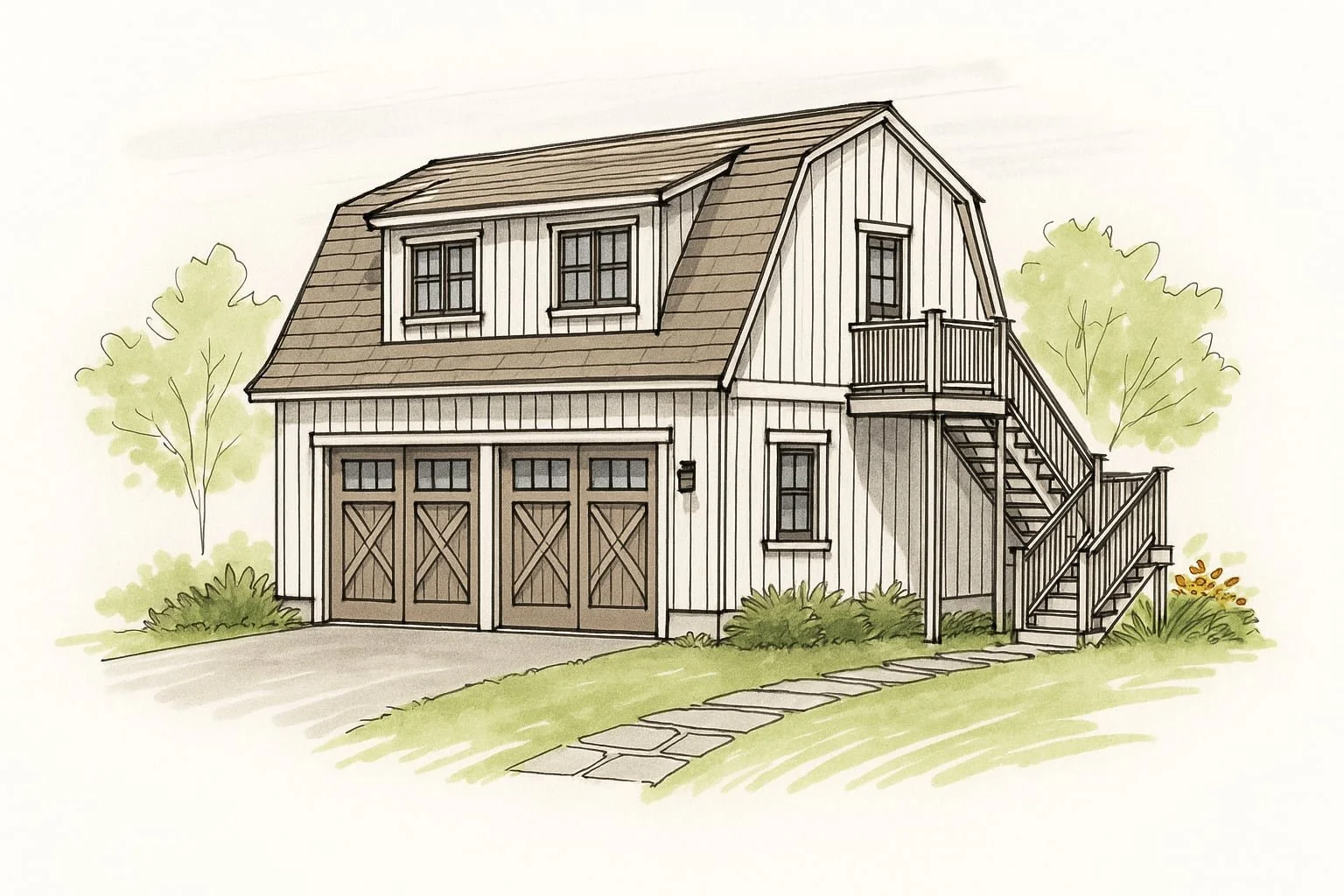 Detached backyard cottage built by an ADU contractor in Rhode Island for flexible accessory dwelling unit living space