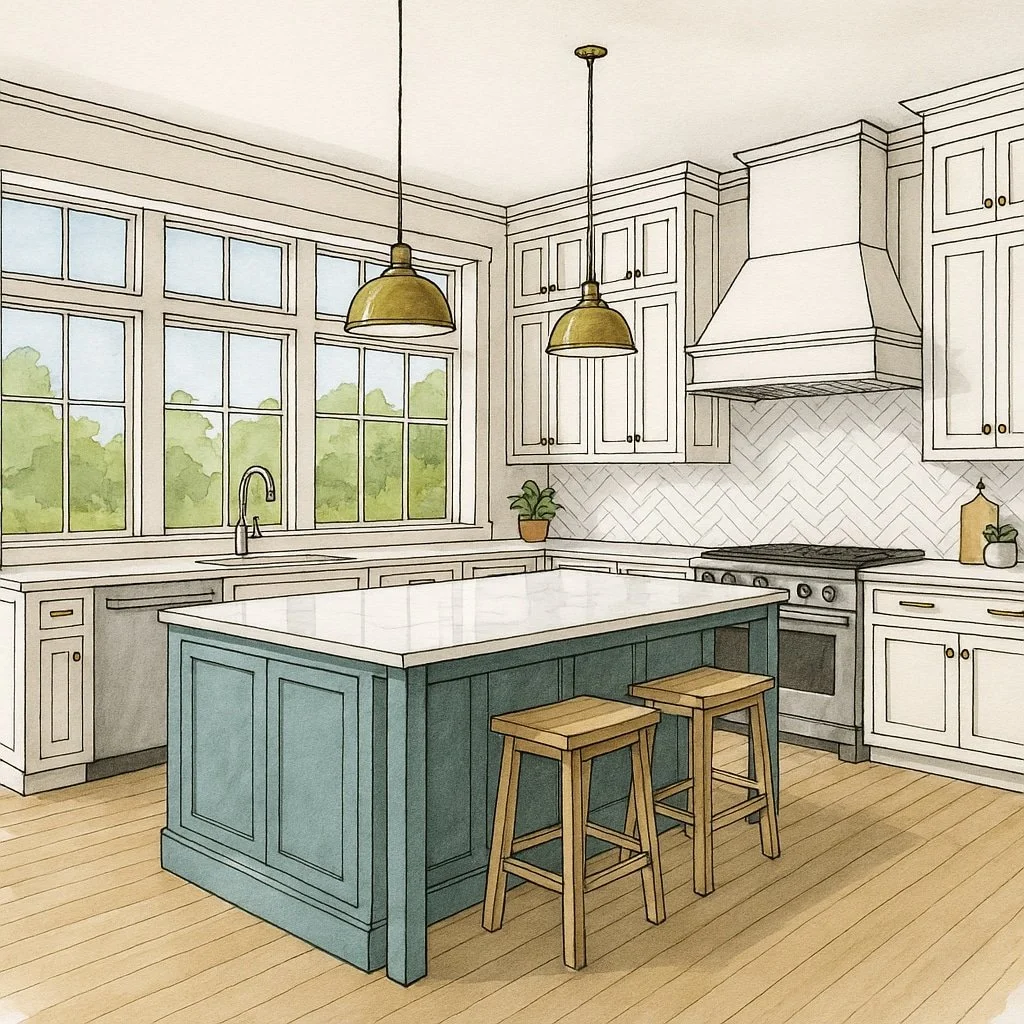 Custom kitchen remodeling featuring shaker cabinets and task lighting