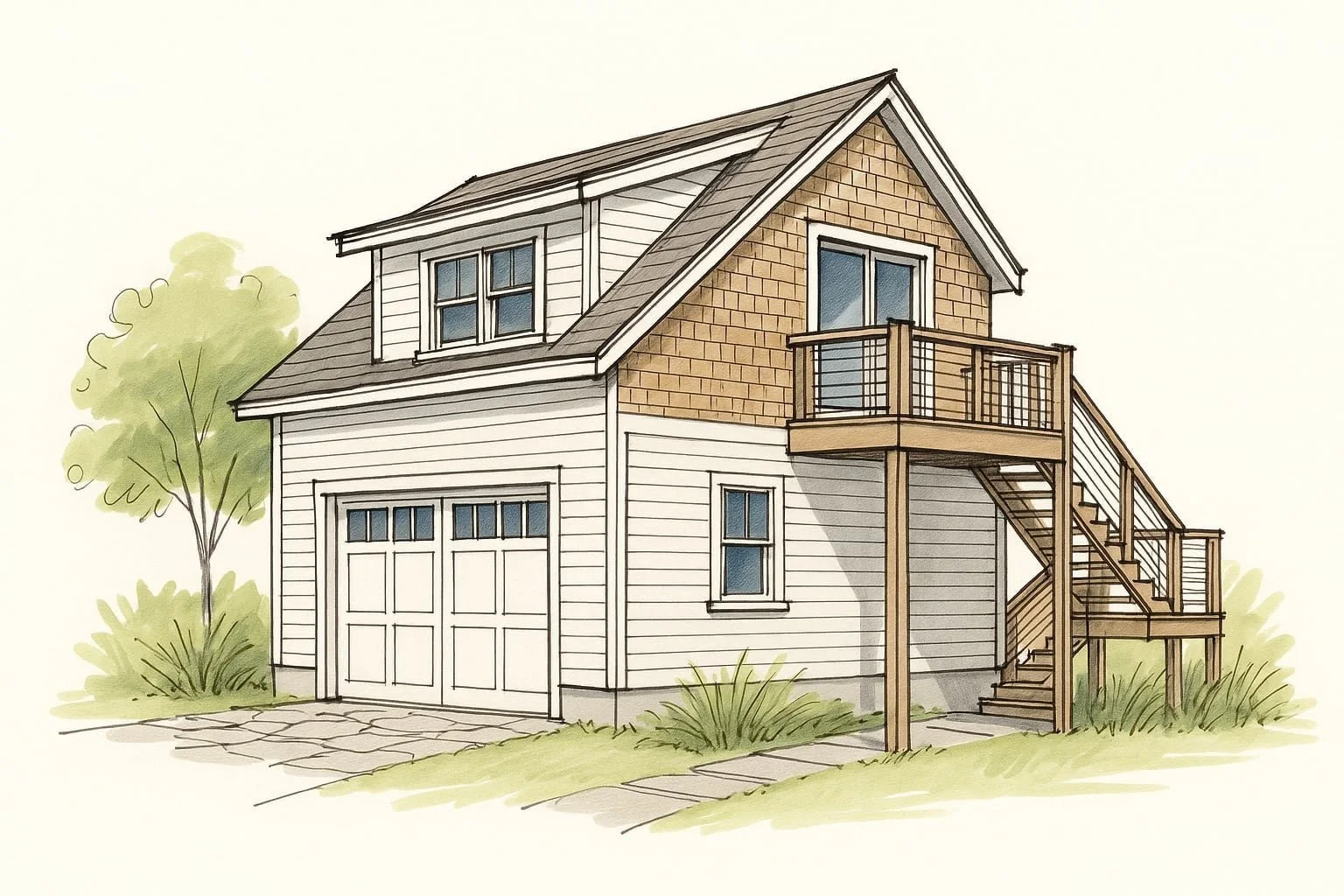 Garage conversion ADU completed by a Rhode Island ADU contractor transforming existing space into a private apartment