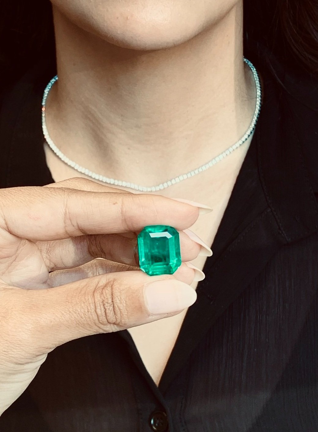 tennis necklace, emerald necklace