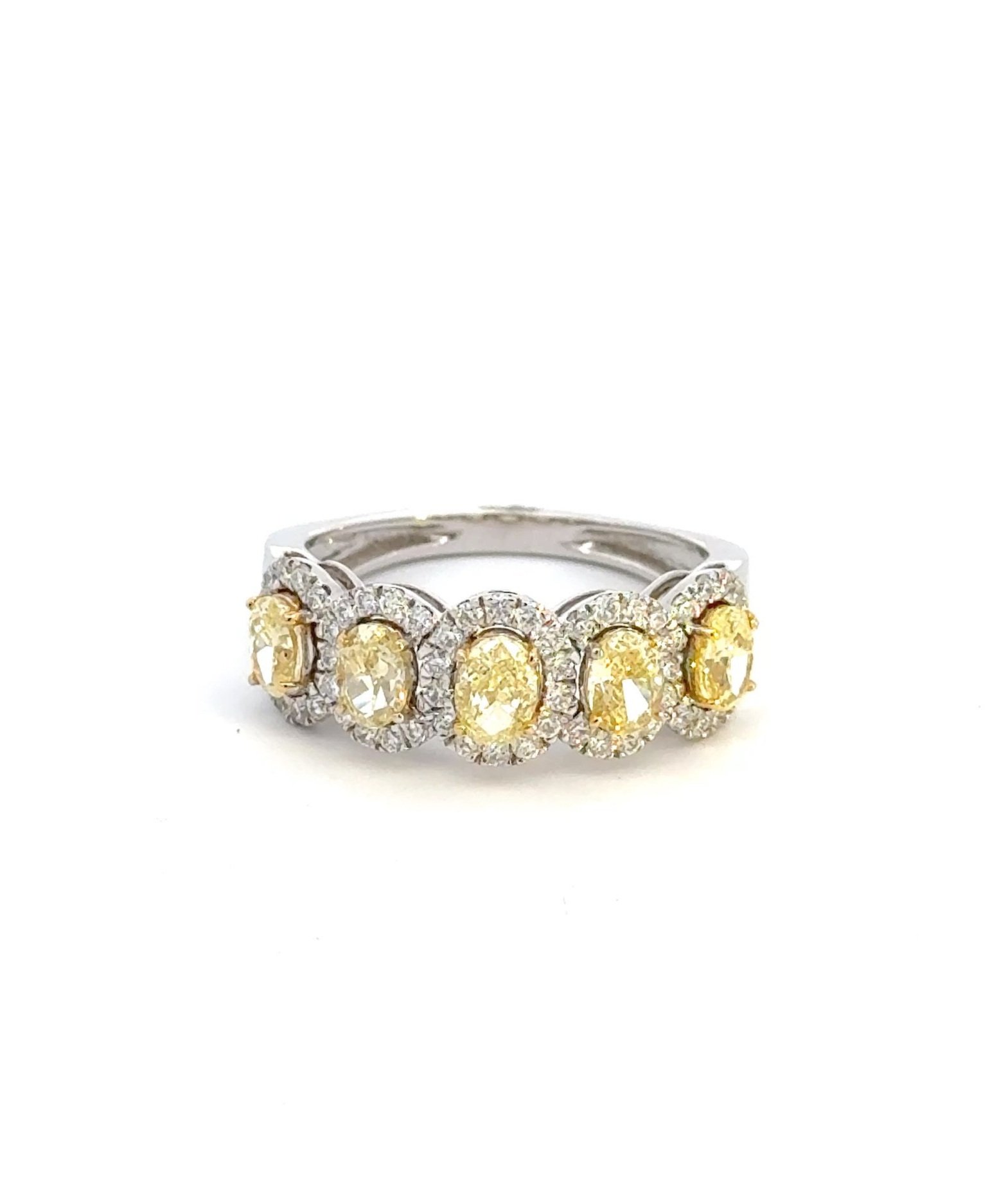 Halo yellow diamond ring