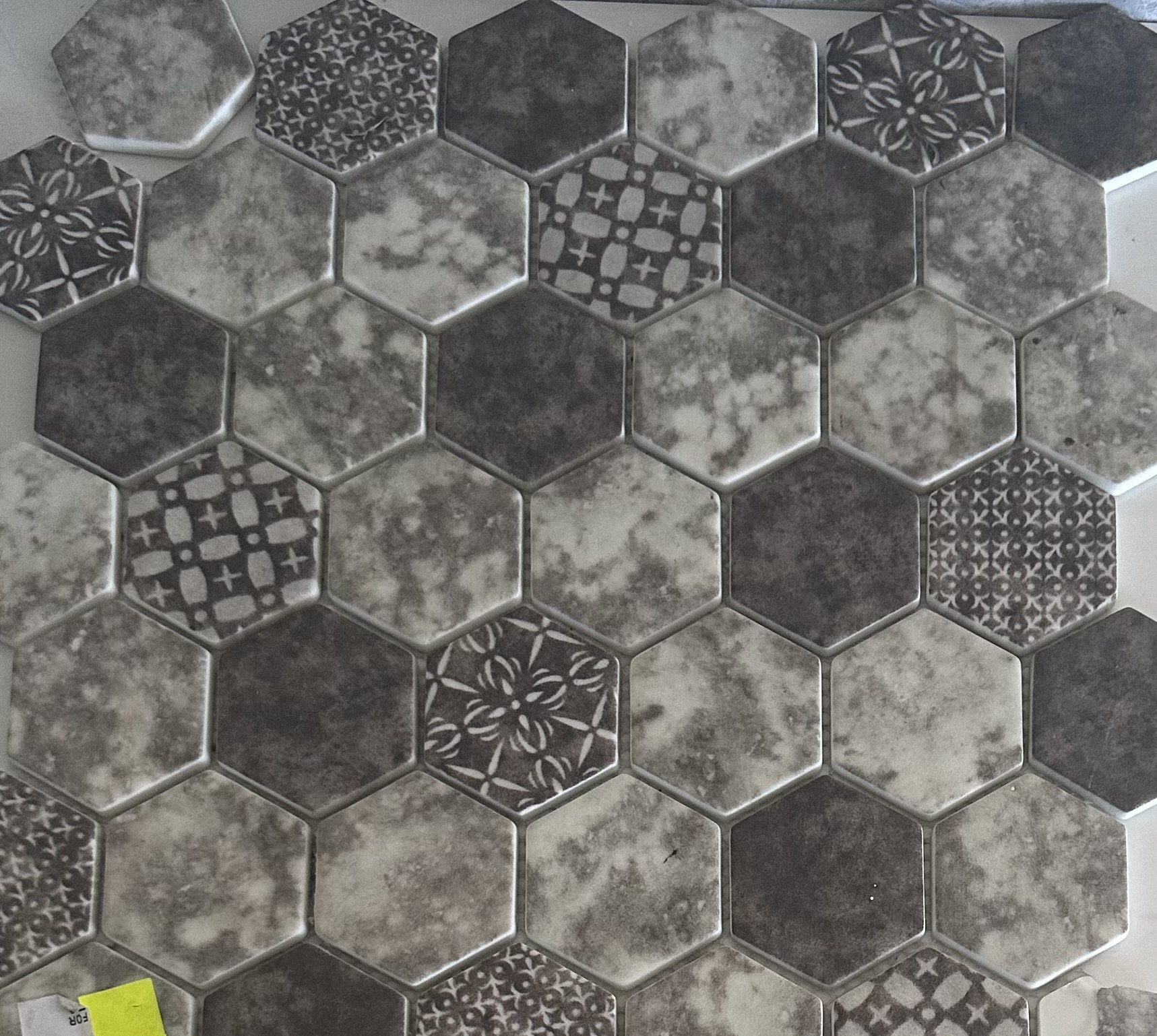 nuetral hexagon mosaic