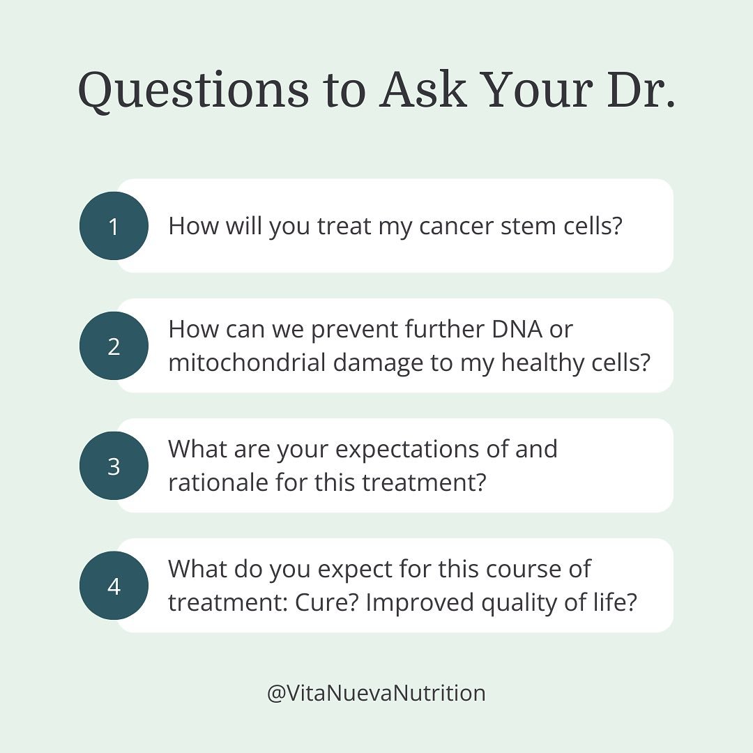 Getting a cancer diagnosis can feel scary, overwhelming, and draining.

I&rsquo;m here to support you with resources.

Here are some questions you can ask your doctor as you create your treatment plan.

1. Since chemotherapy, radiation and surgery on