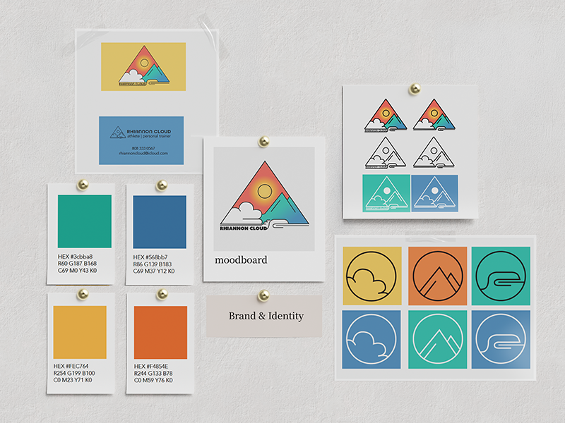 Brand identity moodboard mockup