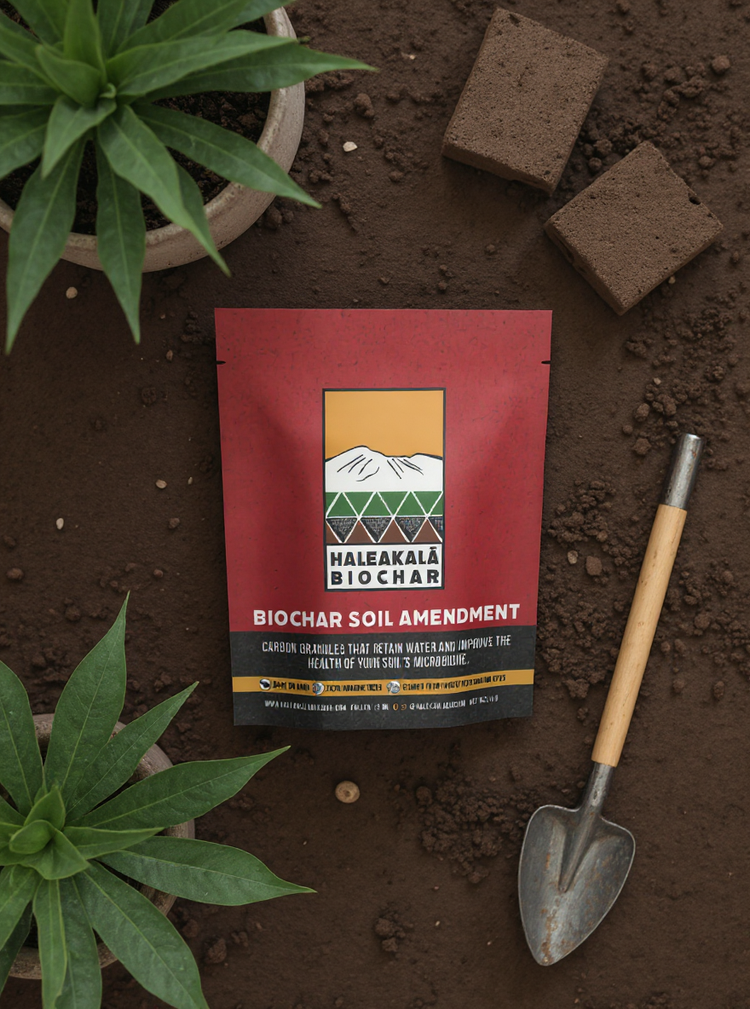 Haleakalā Biochar product packaging
