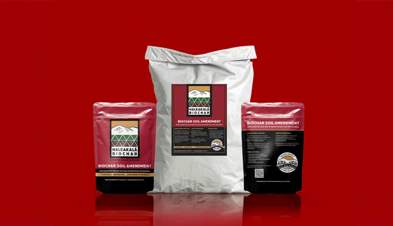 Haleakalā Biochar branding and packaging