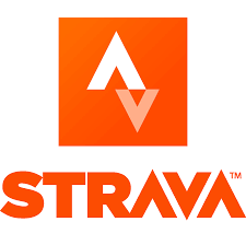 Strava logo with an orange background and a white stylized 'A' above the word 'STRAVA' in bold orange letters.