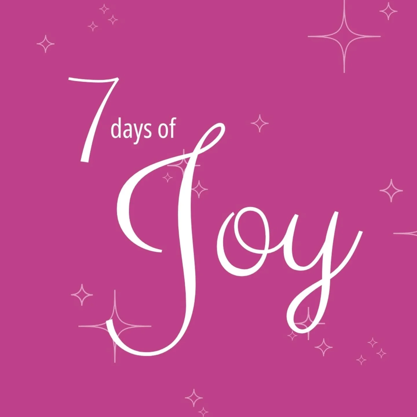 ✨️ 7 Days of Joy ✨️

We all need a little more joy in our lives, so lets start creating it

Over 7 days lets start rekindling that pure unadulterated Joy that we once had as children

Whether its just finding and  sharing one thing each day that brin