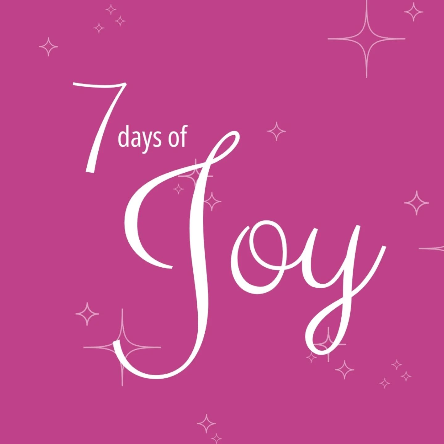 ✨️ 7 Days of Joy ✨️

We all need a little more joy in our lives, so lets start creating it

Over 7 days lets start rekindling that pure unadulterated Joy that we once had as children

Whether its just finding and  sharing one thing each day that brin
