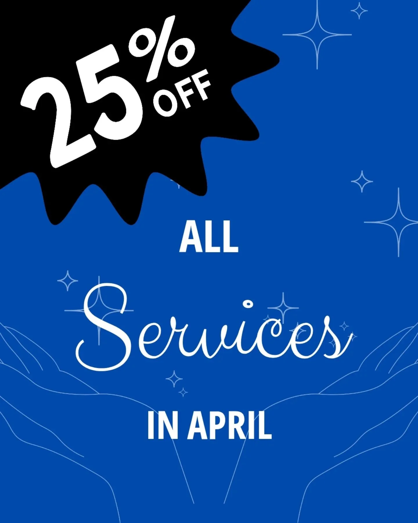 🫶🏻 25% OFF 🫶🏻

This isn't something I do often, maybe 1x/yr but over the weekend I've been energy lead to offer this for the month of April (1/4-30/4)

Its 25% off all appointments with me - I am also opening up 60min &amp; 90min online Reiki ses