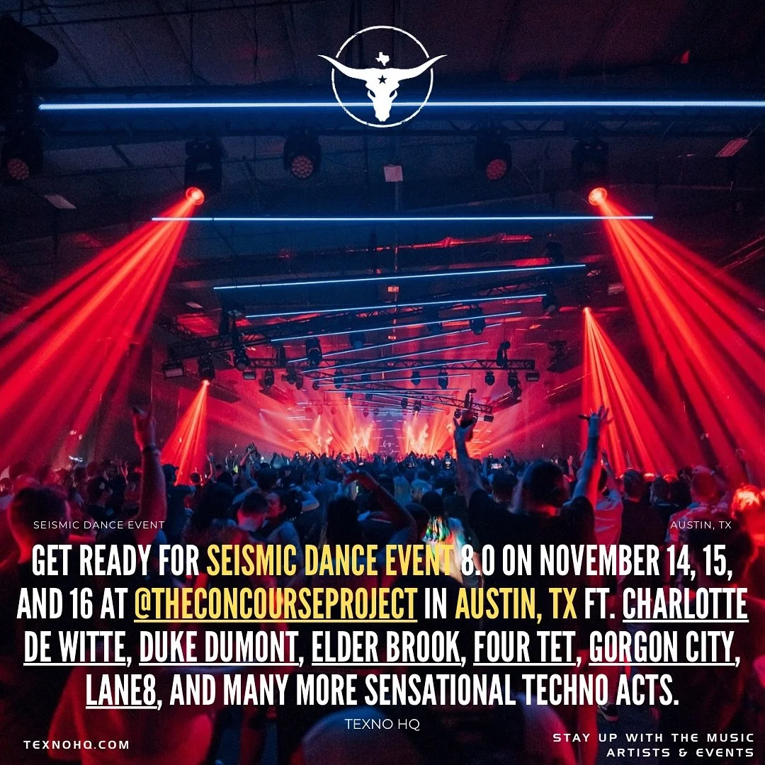 Who is ready for #seismic 8.0 ? 👋🏼 . We cant wait to be back at @theconcourseproject for @seismicdanceevent this year ! Who will be raging with us ? 🤔
#texno #texnohq #keepaustinweird #austintexasthings #techno