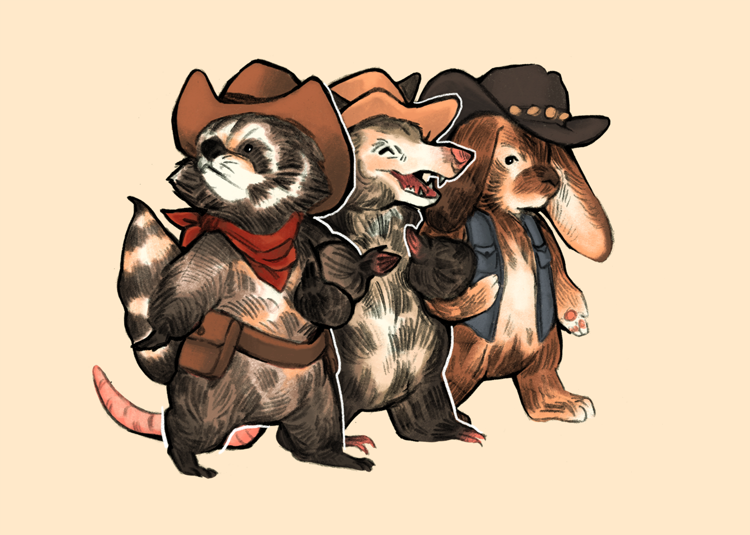 Abbilon Cowboy Trio Illustration