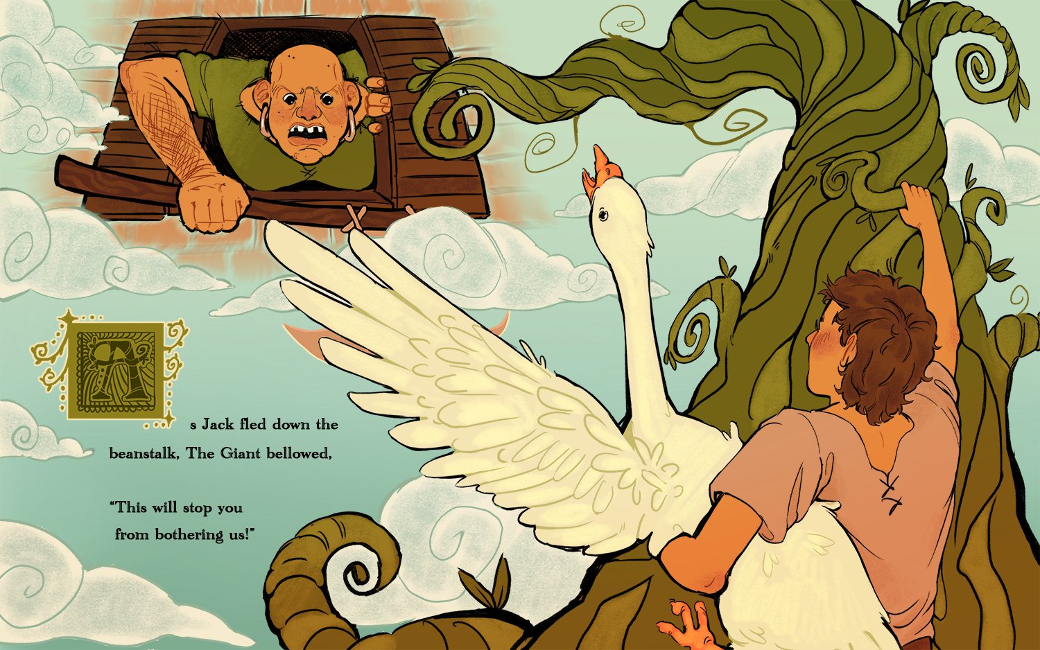 Abbilon Jack And The Bean Stalk Illustration