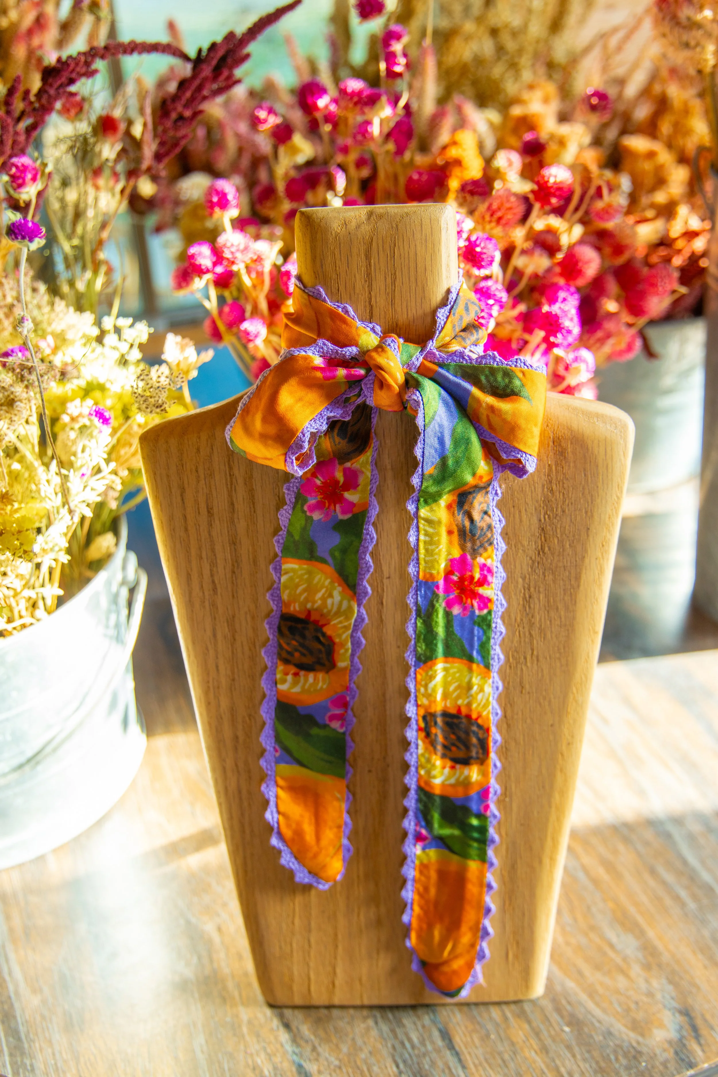 Weatherford Peach Silk Twilly Scarf