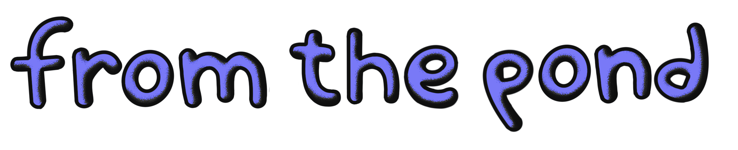 Neon-style text reading 'from the end' in purple and blue colors against a black background.