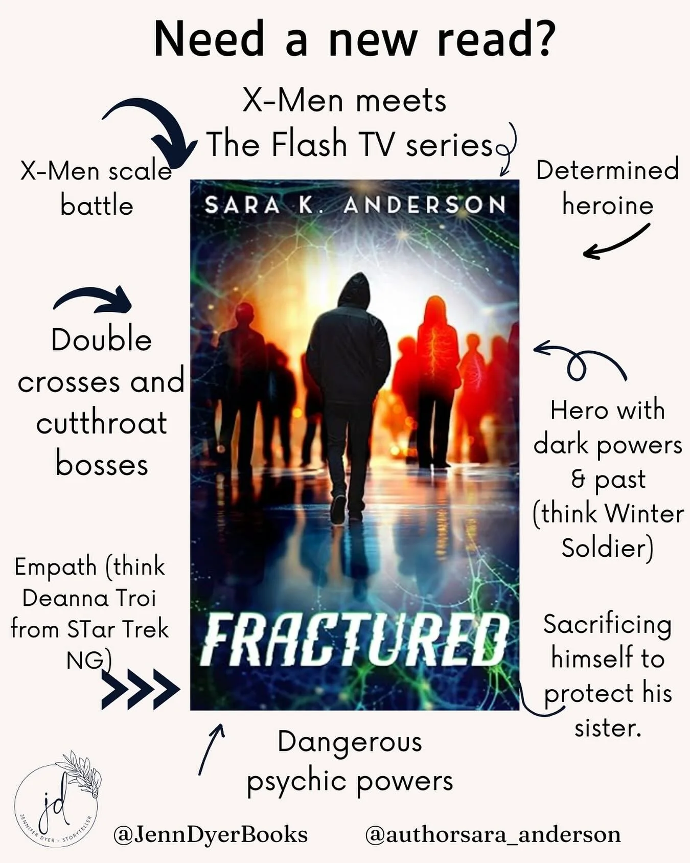 Who is your favorite wounded hero? Winter Soldier? Wolverine? Jinu (KPDH), Prince  Zuko (ATLA)? 

Or what about heroines like Rumi (KPDH), Black Widow (Natasha and Yelena) or Sarah Connor (Terminator)? 

Fractured by @authorsara_anderson might featur