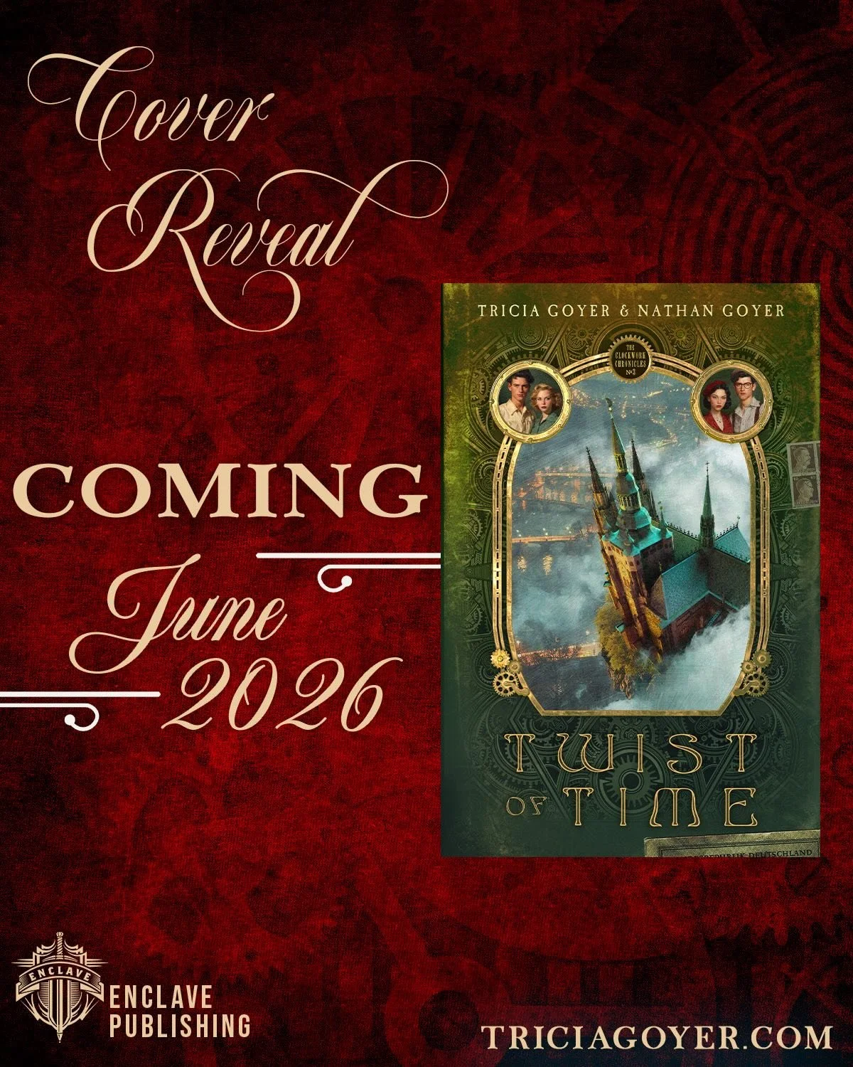 I&rsquo;m excited to join in the cover reveal for Twist of Time by @triciagoyer and @nathan.goyer releasing from @enclavepublishing in June 2026. This is the final book in The Clockwork Chronicles, and is available to preorder in hardcover today.

Th