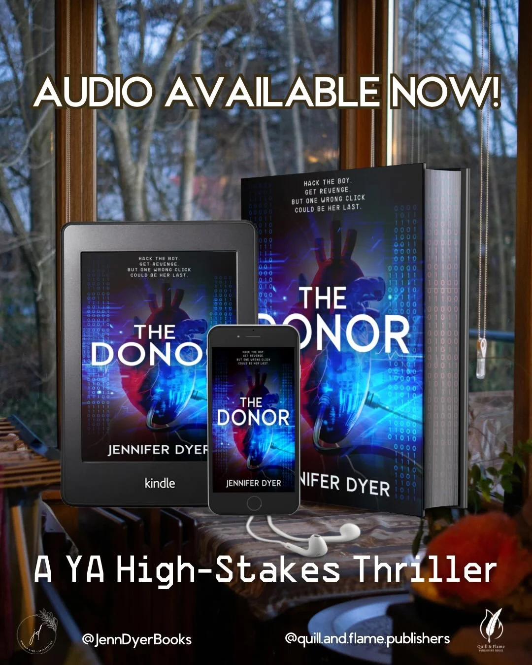 THE DONOR, my high-stakes young adult hacker thriller is now available in audio! 🎧🤩

Hack the boy. Get Revenge. But one wrong click could be her last...
📖
What if your death was worth more than your life?
Cameron Foster is dying. Hacker Tasha Jenk