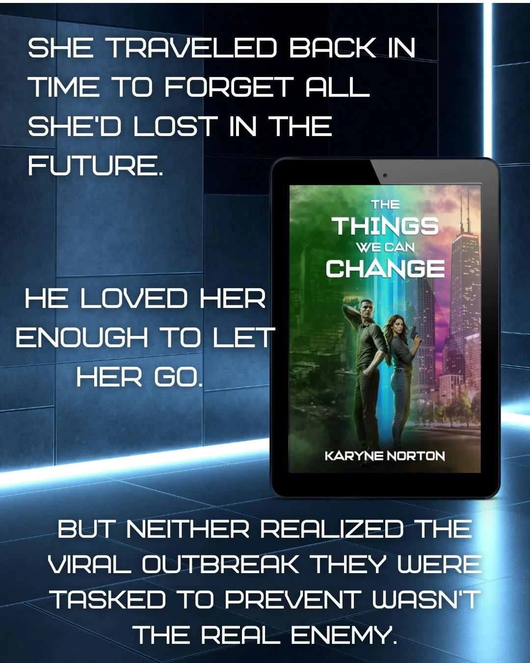 Happy release to The Things We Can Change by @karynenorton 

What can I say about this split-stream time-travel romance? It&rsquo;s:
⚛️brilliant
⚛️has kept me guessing
⚛️twisty
⚛️intelligent, 
⚛️mind-bending
⚛️page-turning

I&rsquo;m about halfway th