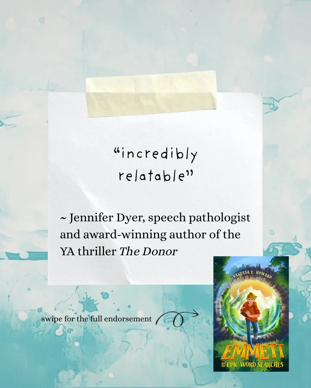 It&rsquo;s not often my professional worlds collide, but Emmett and the Epic Word Searches by @writervanessa book created the perfect sweet spot for my love of middle grade books, my work as a speech-language pathologist, and my love of writing books