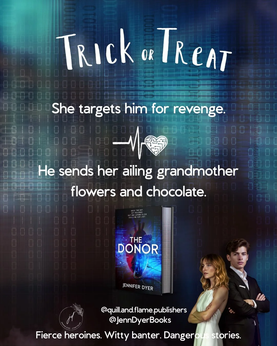 Two genius hackers with secret identities. IRL, he wants to live to see his next birthday, and she&rsquo;s using him to get revenge on his father. But they&rsquo;ve hacked a vicious organ smuggling ring, and they&rsquo;ll have to team up if they want