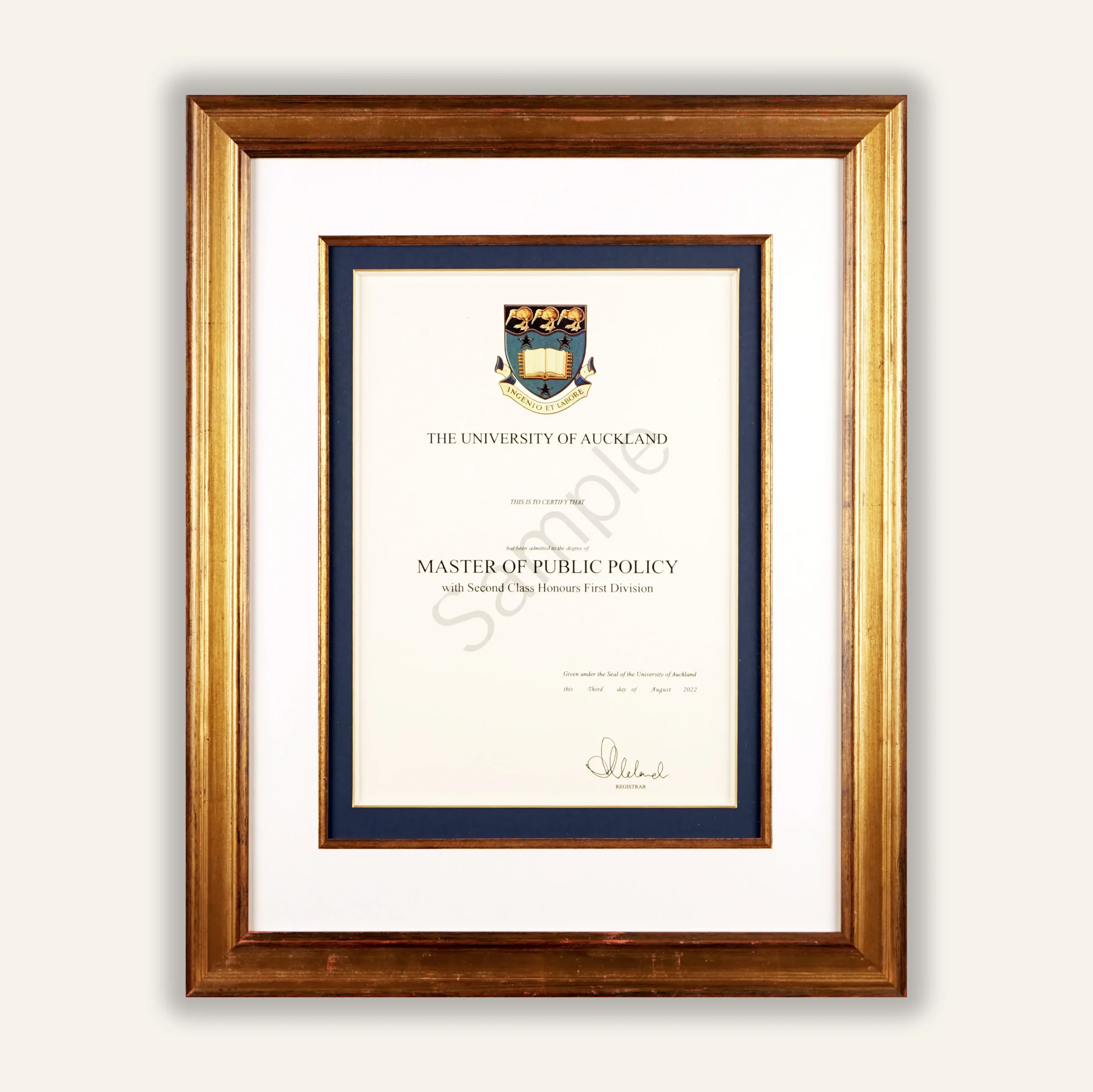 Professional diploma and certificate framing service in Auckland, crafted with archival-quality materials for long-term preservation