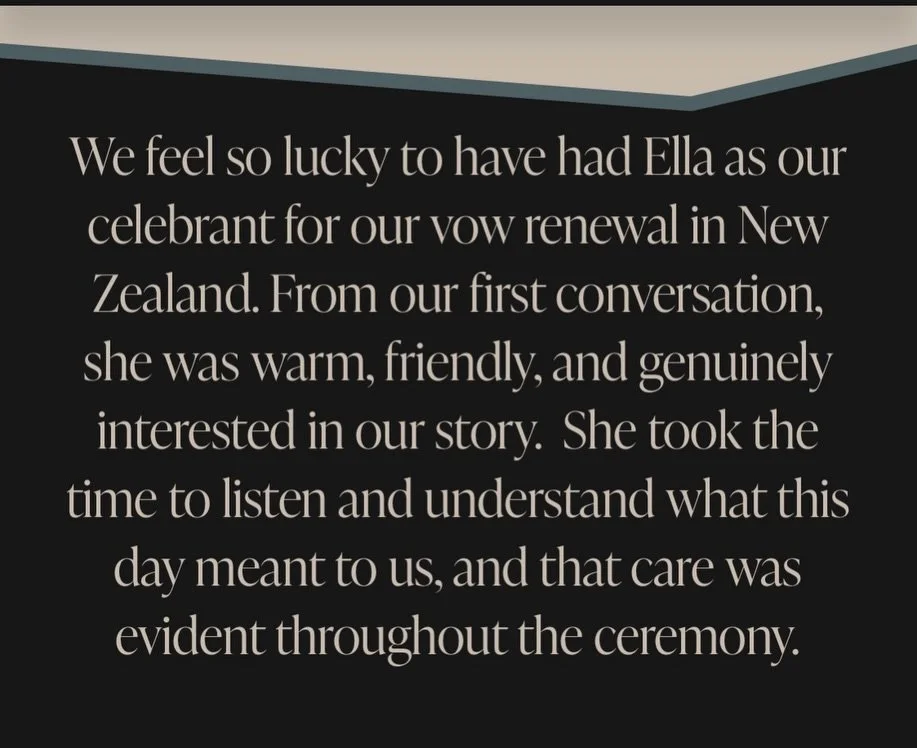 Such a lovely testimonial.✨This was such a special ceremony that perfectly encapsulated this couples beautiful story. 🤍🤍