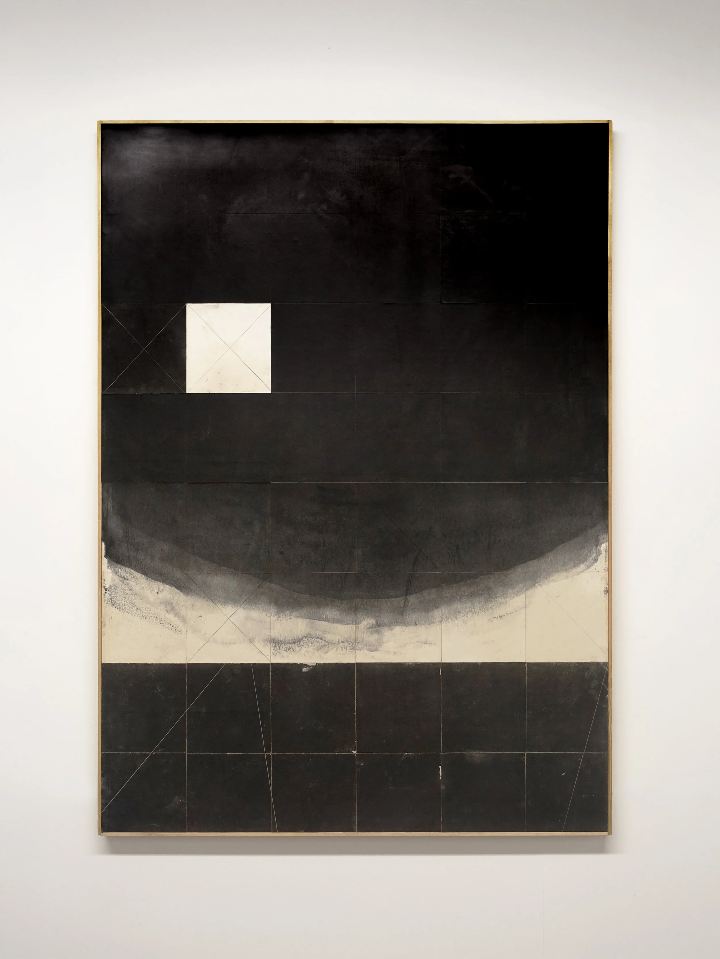 System Trace 15, Mixed media collage on wood panel, 85x119cm, 2026